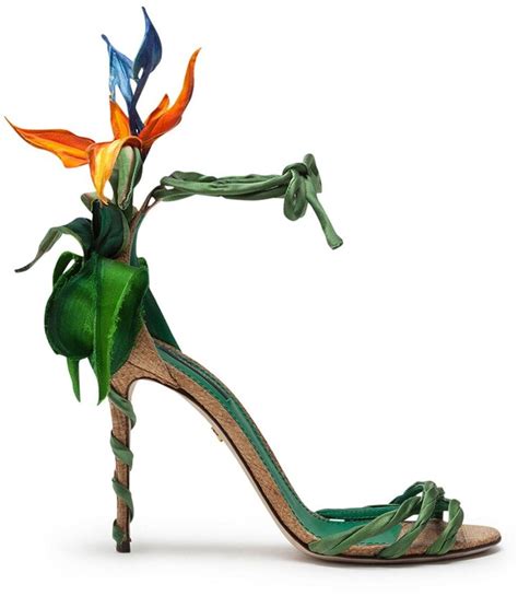 Dolce & Gabbana Bird Of Paradise Satin Sandals 